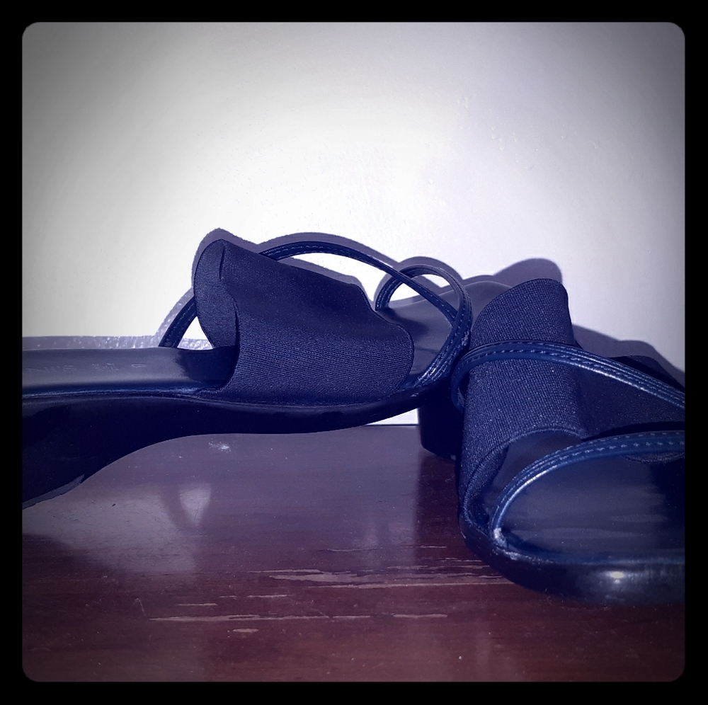 NAVY BLUE DAMIANI'S SIZE 9 WEDGES